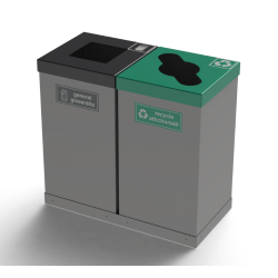 Box Bin - Double Recycler Bin | Litter Bins | Street Furniture Ireland | Larkin Engineering